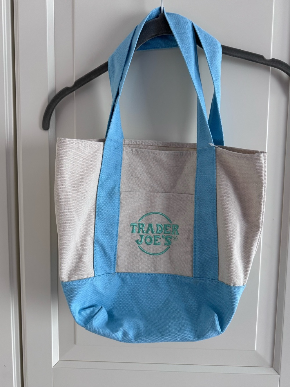 Trader Joe's Blue & Cream Canvas Tote